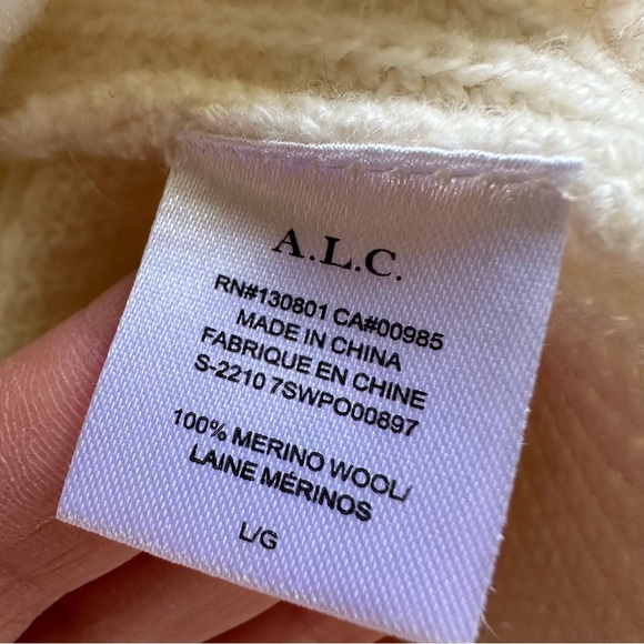 New NWOT A.L.C. Helena Ribbed 100% Merino Wool Sweater L - Picture 9 of 9